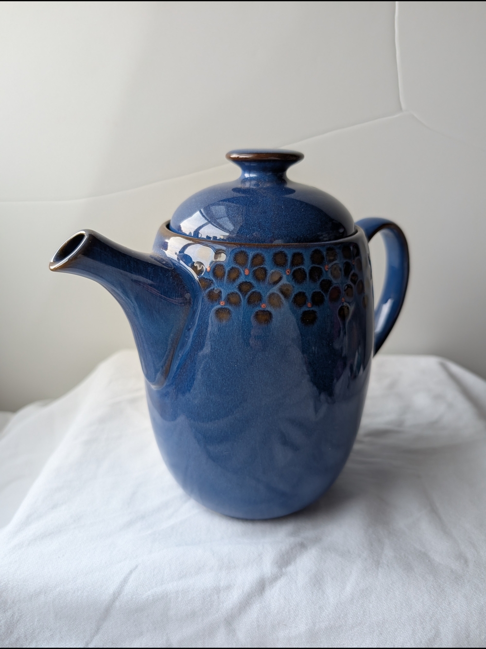 Denby England Midnight Blue Ceramic Coffee Pot Discontinued Vintage - Picture 7 of 16